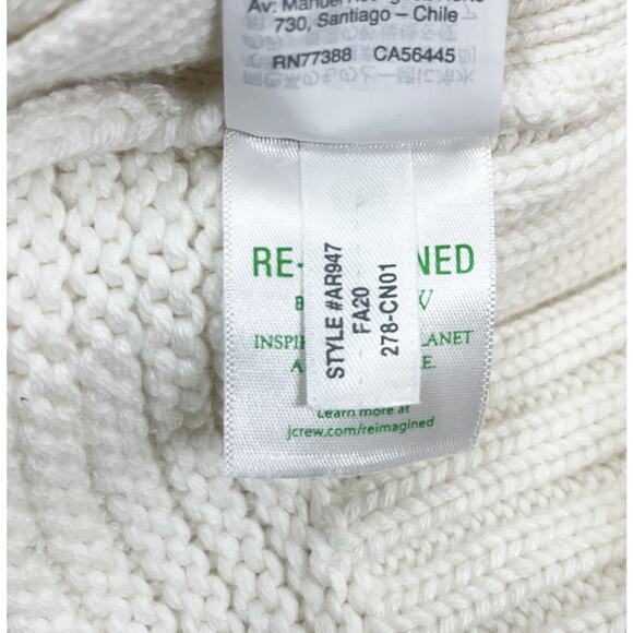 J Crew Turtleneck Poncho Sweater Short Sleeve Ivory Merino Wool Blend Size Small - Picture 8 of 8